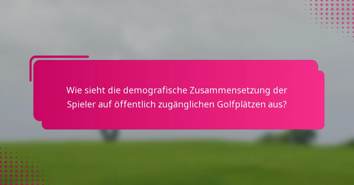 Wie sieht die demografische Zusammensetzung der Spieler auf öffentlich zugänglichen Golfplätzen aus?
