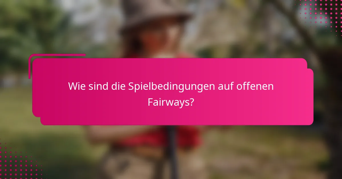 Wie sind die Spielbedingungen auf offenen Fairways?